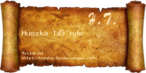 Huszka Tünde névjegykártya